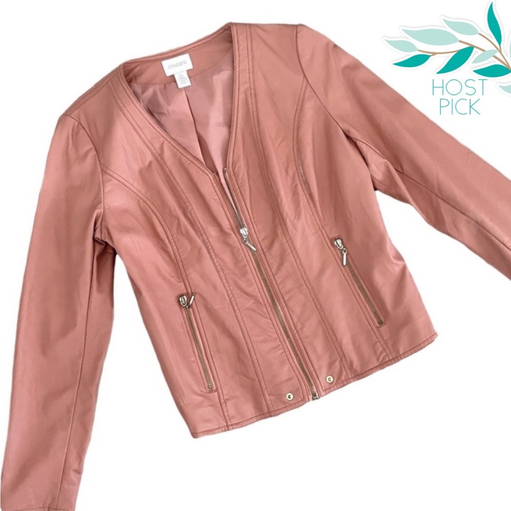 Chico’s Women’s Faux Leather Jacket